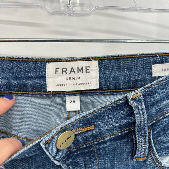 FRAME Women's Le High Rise Straight Leg Blue Denim Casual Jeans Size 28 - Picture 6 of 8
